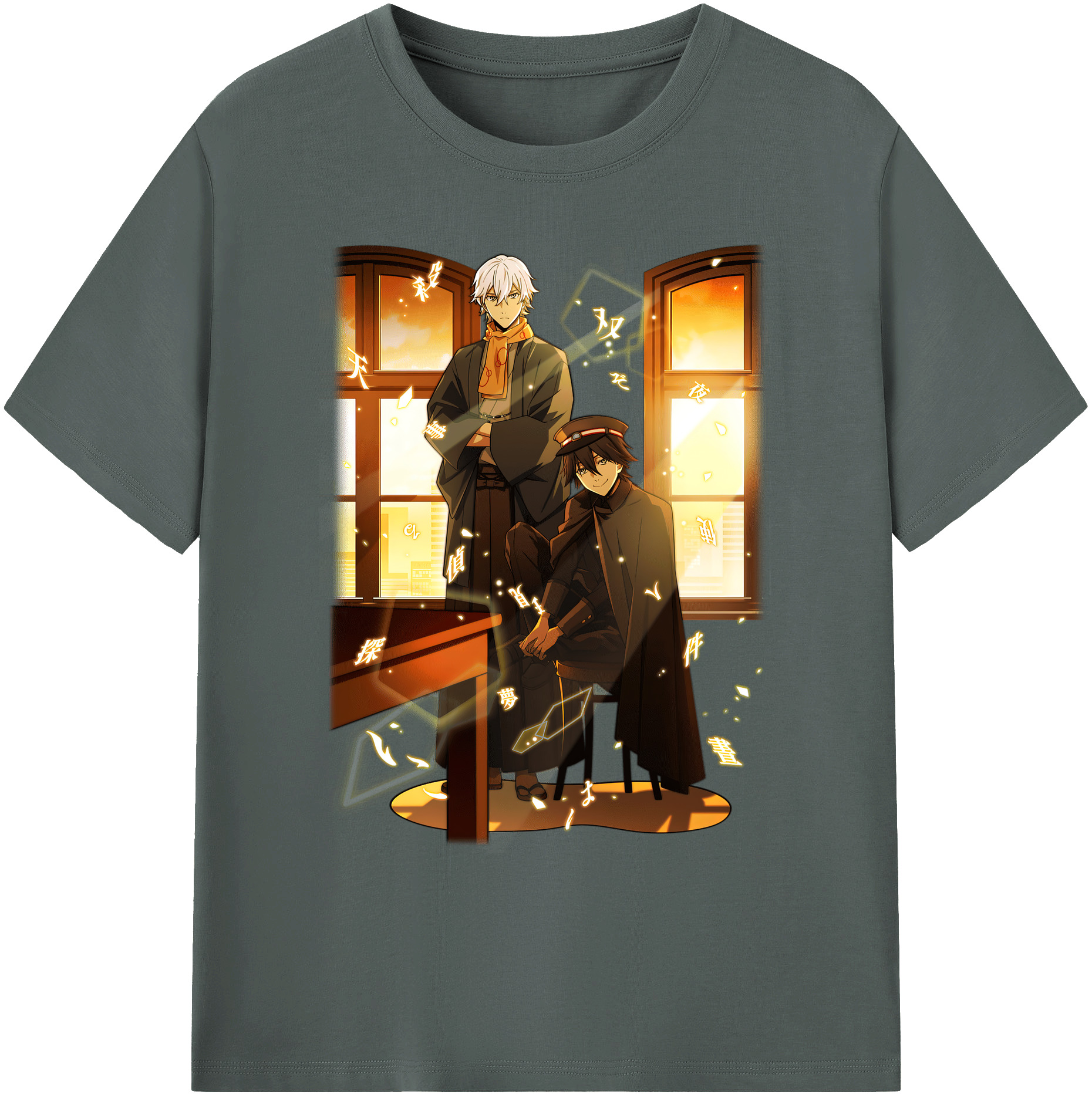 （画像用） 文豪ストレイドッグス Bungo Stray Dogs 綿100％ メンズ半袖Tシャツ｜肌触りやわらか＆通気性